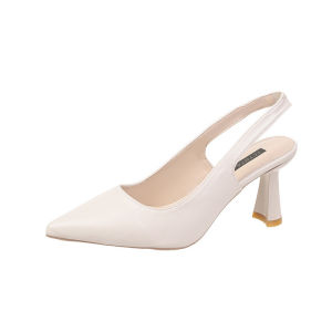 [Free Shipping] Spring And Summer New Pointed High Heels WomenS Stiletto Heel Closed Toe Sandals Back Empty Shallow Mouth Single-Layer Shoes Women
