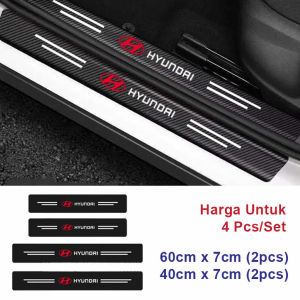 Sticker Carbon Fiber Pelindung Sill Plate Stiker Lantai Pintu Mobil Car Door Step