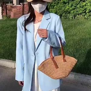 Yogodlns Casual Straw Women Shoulder Bags Paper Woven Large Capacity Handbags Handmade Basket Shopper Tote