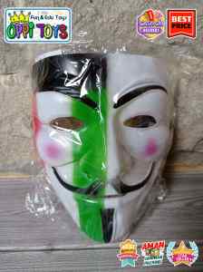 Topeng Anonymous Menyala - Cosplay Anonymous - Topeng Karakter Hacker Peretas Vendetta Guy