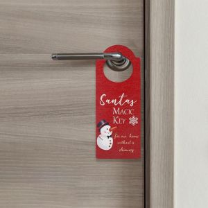 XUECHUANGYING Stocking Santa Claus Door Handle Hanging Snowman Christmas Doorknob Hanger Creative Decorative Christmas Pendant Home