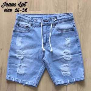 Celana Jeans Pendek Denim Distro Pria Motif Sobek Shortpants UK