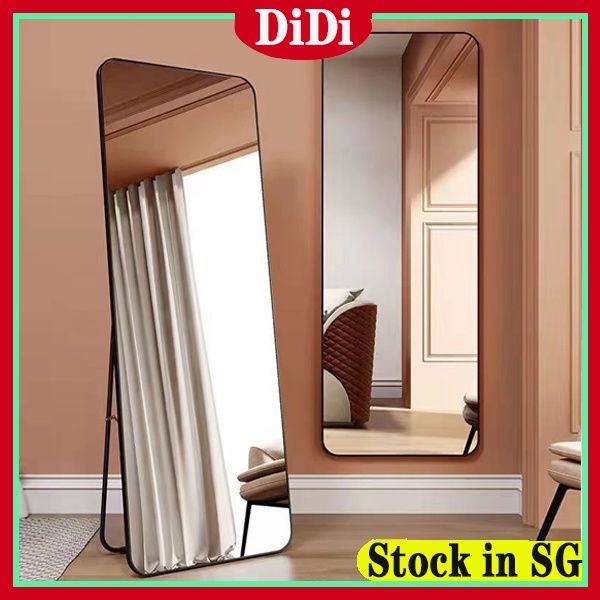 Round corner fulllength mirror floor wall hanging dual purpose 40*150cm gold/silver/black