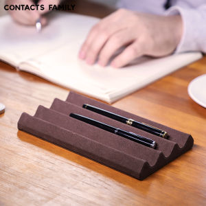 ถาดปากกาหนังปากกา2/3ช่องที่ใส่ปากกาไมโครไฟเบอร์ที่จัดเก็บของตั้งโต๊ะใช้ในบ้านสำนักงาน