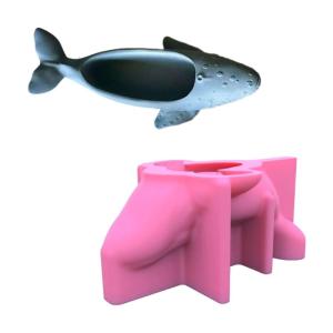 Unique Silicone Molds Whale Ornament Mould Resin Craft 3D Candlestick Molds Holder Molds Creative Pen Holder Mold
