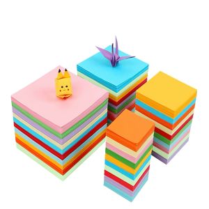 G6070 Sét tệp 100 tờ giấy gấp Origami giấy thủ công gấp hạc hoa ( 10 màu tổng 100 tờ) nhiều kích thước GA625
