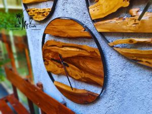 Hiasan Dinding - Jam Dinding bahan kayu jati ukuran 50 cm