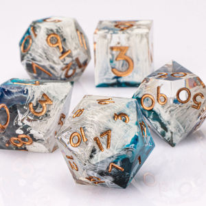 Handmad DnD Polyhedral Dice Set for Dungeons and Dragons d and d dice Sharp Edged Resin D&D Dice Set Gifts D20 Dice