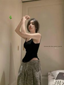 áo hai dây vạt bầu thun gân tăm xinh xắn dễ phối đồ trơn đơn giản pcut