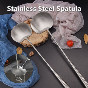 Stainless Steel Cooking Spoon Chefs Professional Frying Spoon Long Handle Stir-Fry Spatulas Spoon