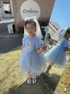 Váy Công Chúa Aisha Cho Bé Gái Váy Mùa Hè Ngắn Tay 2024 Váy Sinh Nhật Trẻ Em Cô Gái Lolita Mới