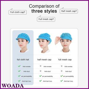 WOADA Đầu bếp Hat chống bụi hội thảo phục vụ hat nhà máy thực phẩm làm việc hat căng tin làm việc hat