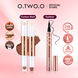 O.TWO.O 3PCS Makeup Set Daily Use Base Contour Stick Double Head Contour Pen+Waterproof Eyeliner Quick Dry