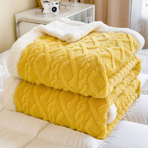 Milk Fleece Blanket Winter Thickened Warm Taffece Blanket Lamb Fleece Office Nap Small Cover Blanket Coral Fleece Blank