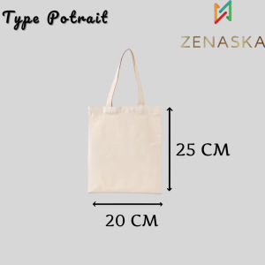 Zenaska Tote Bag Basic Blacu Polos Type Potrait - Broken White