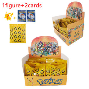 Anime Pokemon Figures Blind Box Pikachu Figurine with Card Toy Christmas Halloween Pvc Dolls Pendant for Kid Gifts