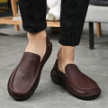Hush Puppies Men's Shoes Leather Shoes Men Slip-Ons Loafers Plus Size 46 47. 