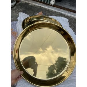 [Mới sâu 7cm] Mâm inox 304 mạ Pvd Titan cao cấp sang trọng vàng ánh kim cho nhà hàng khách sạn vip 48-55cm Hcm