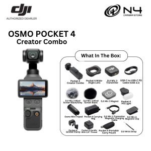 DJI OSMO POCKET 4 CREATOR COMBO | 1" CMOS | 2" ROTATABLE TOUCHSCREEN|4K/240FPS | 240 MINS OPERATING | POCKET GIMBAL CAMERA
