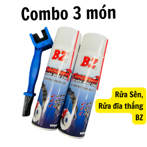 (TẶNG BÀN CHẢI SÊN 3D) COMBO 2 Chai RỬA SÊN BZ 600ml Vệ Sinh Sên Rửa Bố Thắng Dung Tích Lớn