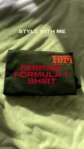 Casual Original Ferrari Formula 1 Team Retro Tee Cotton Crew Neck Plain Tshirt 100%Cotton COD