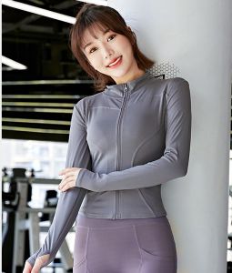 HOLA Autumn Winter Professional Yoga Sports Jacket Tight Quick-Drying Stand-up Collar Long Sleeve Shirt Running SportWear