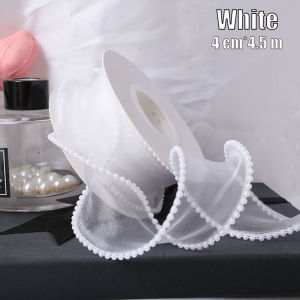 4.5M/Roll Pearl Fishtail Yarn Ribbon Flower Bouquet Packaging Gift Craft Wrapping Bow Wavy Ribbon