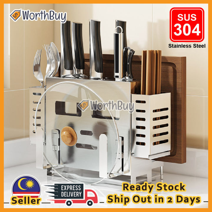 Worthbuy 304 Stainless Steel Knife Holder Cutlery And Kitchen Knife ...