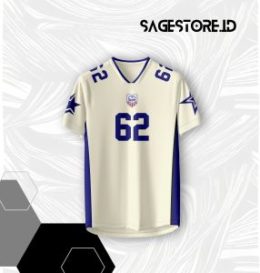 Jersey Kaos Pria Wanita NFL Streetwear Gratis Pasang Nama Dan Nomor Dryfit Fullprinting SSBW69