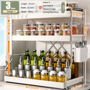 Kitchen Spice Rack Oil Sauce Salt Vinegar Chopsticks and Spoon Multi-layer Spice Rack Table Storage Multifunctional Spice Rack