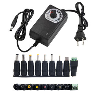 AC/DC Adjustable Adapter อะแดปเตอร์ มี8หัว อะแดปเตอร์ปลั๊กเสียบชาร์จ ปลงไฟปรับโวลท์ได้ 30W 3V-12V อแดปเตอร์ ปรับโวลท์ได้