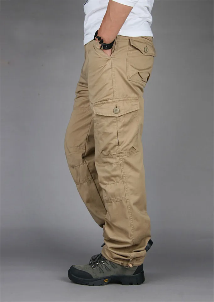 Mens Cargo Pants Khaki Military Men Trousers Cotton Tactical Pants Army  Pantalon