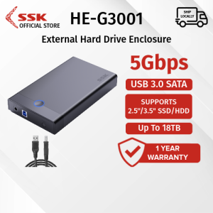 SSK HE-G3001 2.5"/3.5" SATA HDD/SSD USB 3.0 External Hard Drive Enclosure HDD Enclosure