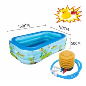 (free duck gift)1.2M/1.5M/1.8M/2.1M Swimming Pool for Kids Adult Family Kids Bath Pool Outdoor Play Bathing Pool Water Pool Kids Girls Children Swimming Pool with pump