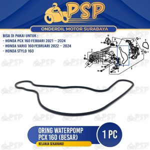 Oring Water Pomp PCX 160 (Besar) - O Ring Karet Seal Gasket Tutup Waterpump Honda Stylo Vario 160