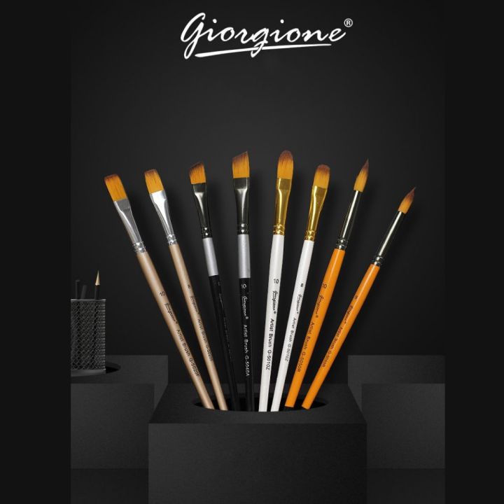 [5pcs] Giorgione Artist Brush Set In PVC Bag [Round | Flat | Filbert ...