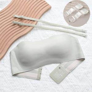 Strapless bra seamless push-up bra anti-sagging wire-free bra comfortable and breathable tube top super soft material jelly-like seamless bra suitable for jumping and swimming and not afraid of falling off