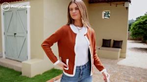 PRETTYGARDEN  Women Winter fashion Button Open Front Cardigan Sweater Knitted Color Block Jacket Autumn Stylish Clothing
