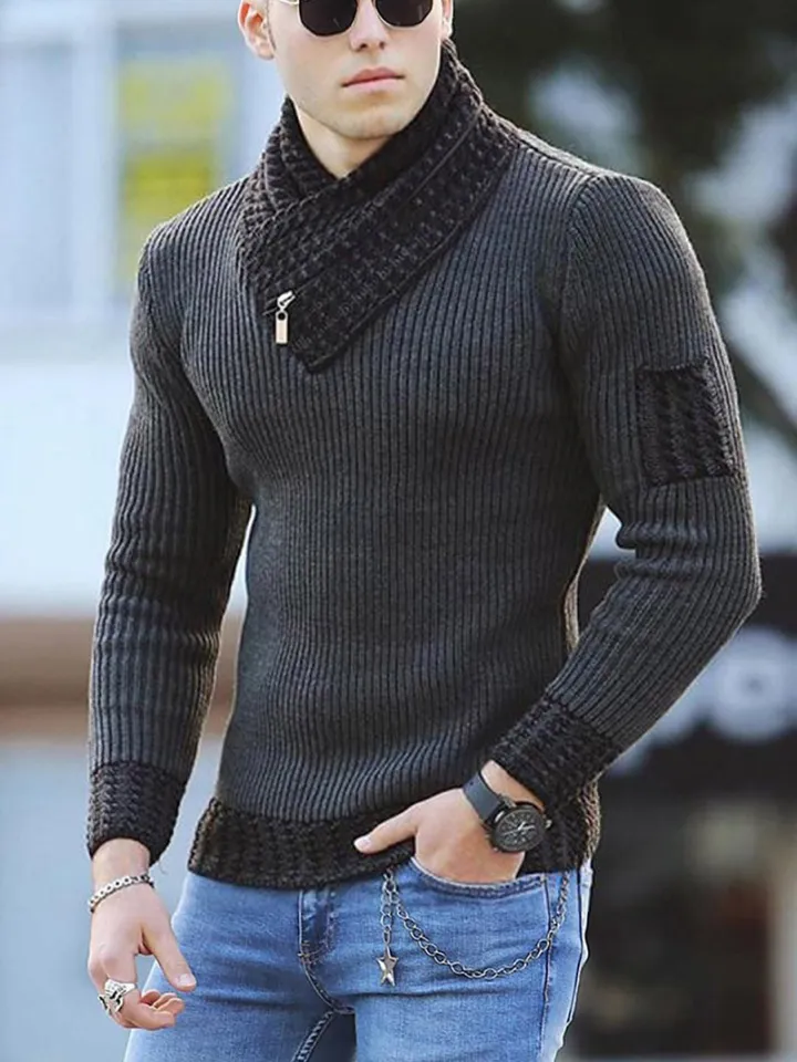 BULUOLANDI Winter Sweater Men Knit Pull Homme Pullover Casual