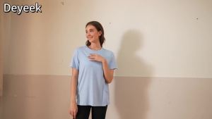 Deyeek Post Shoulder Surgery Shirts for Women Tear Away Side Snap Chemo Port Shirts Short Sleeve Adaptive Clothing