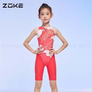ZOKE สาวมืออาชีพการฝึกอบรมชุดว่ายน้ำระบายอากาศ kneesuit เด็ก One P iece สปอร์ตชุดว่ายน้ำจูเนียร์แข่งชุดว่ายน้ำสำหรับวัยรุ่นหญิง