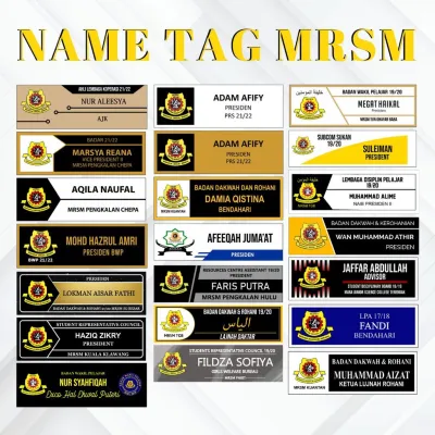 Name Tag Epoxy CUSTOM SEKOLAH Arcylic | MAGNET & PIN