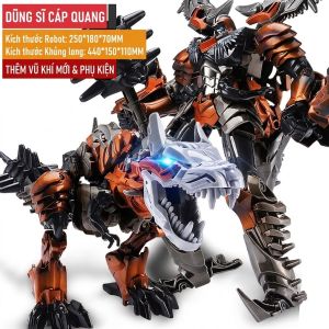 Robot Biến Hình Transformer Ô Tô Khủng Long Cho Bé Xe Biến Hình Chiến Binh