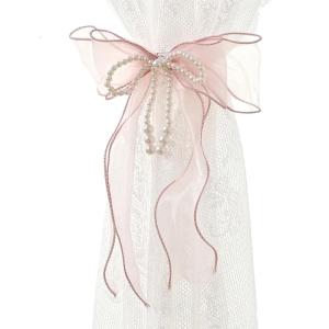 Set Of 2 Charm Butterfly Bowknot Curtain Holdbacks Curtain Tiebacks With Beads For Touch Of Elegances for Offices