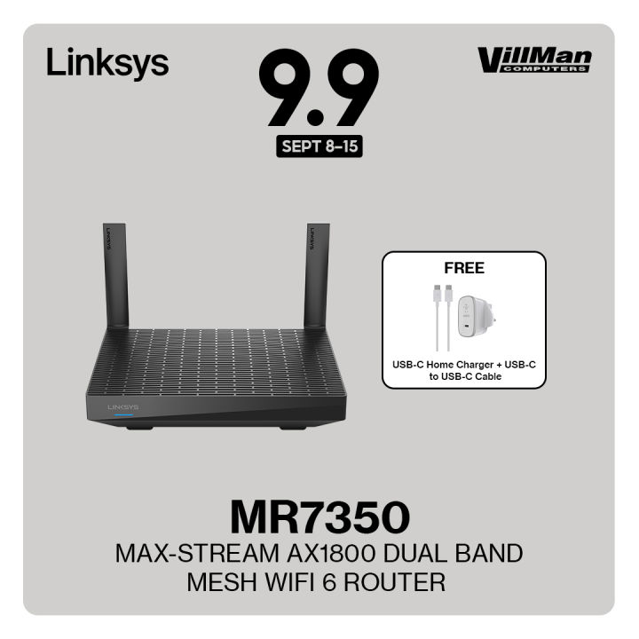 Linksys Mr7350 Max Stream Dual Band Mesh Wifi 6 Router Ax1800 Lazada Ph