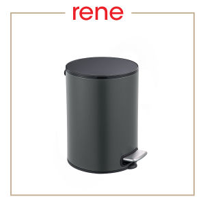 Rene Luxe Pedal Bin Hands-Free Soft-Close Stainless Steel Trash Can with Removable Bucket (5/12L)
