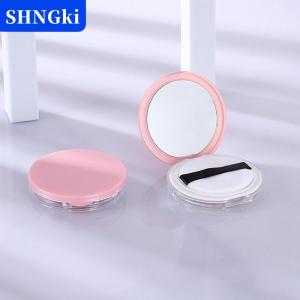 SHNGki Xách tay siêu mỏng nhựa hộp bột lỏng nồi du lịch trang điểm Jar sifter container với bột Puff gương