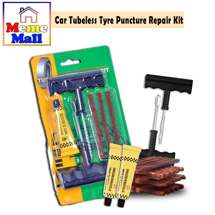 Puncture Kit Assembly Mememall Car Tubeless Tyre Puncture Repair Kit / Set Penampal Tayar ...