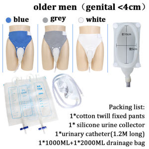 Silicone Urine Collector with Catheter Drainage Bag Removable Urinal Urine Incontinence Pants