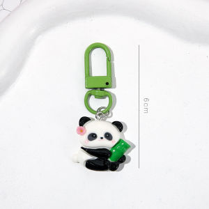 🔥🔥Roman Holiday Cute Cartoon Little Panda Keychain Key Chain Best Friend Key Chain Sweet Girl Student Bag Pendant Ins Girlfriend Gift Ornament Resin Keychain Accessories